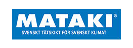 Mataki logo blå och vit